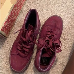 Burgundy high top vans